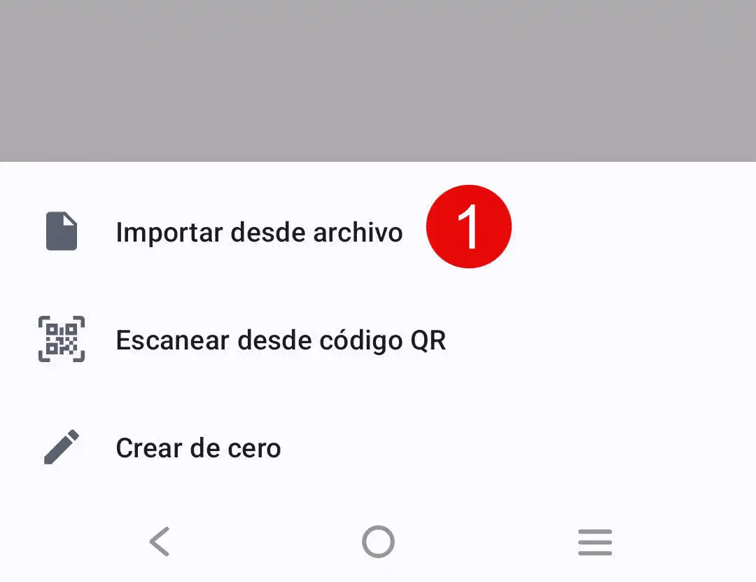 Tocar importar desde archivo
