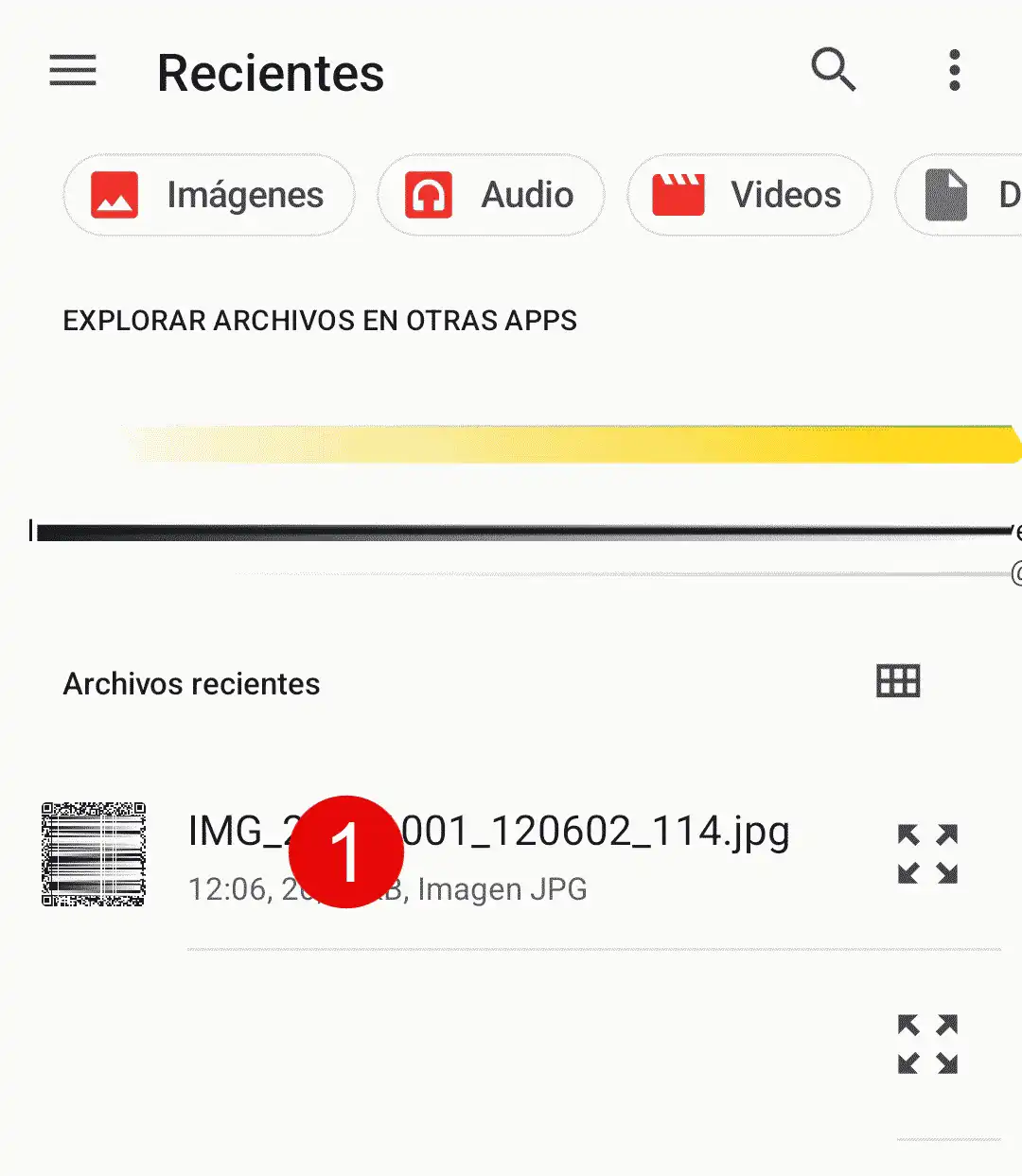 Buscar y seleccionar archivo descargado