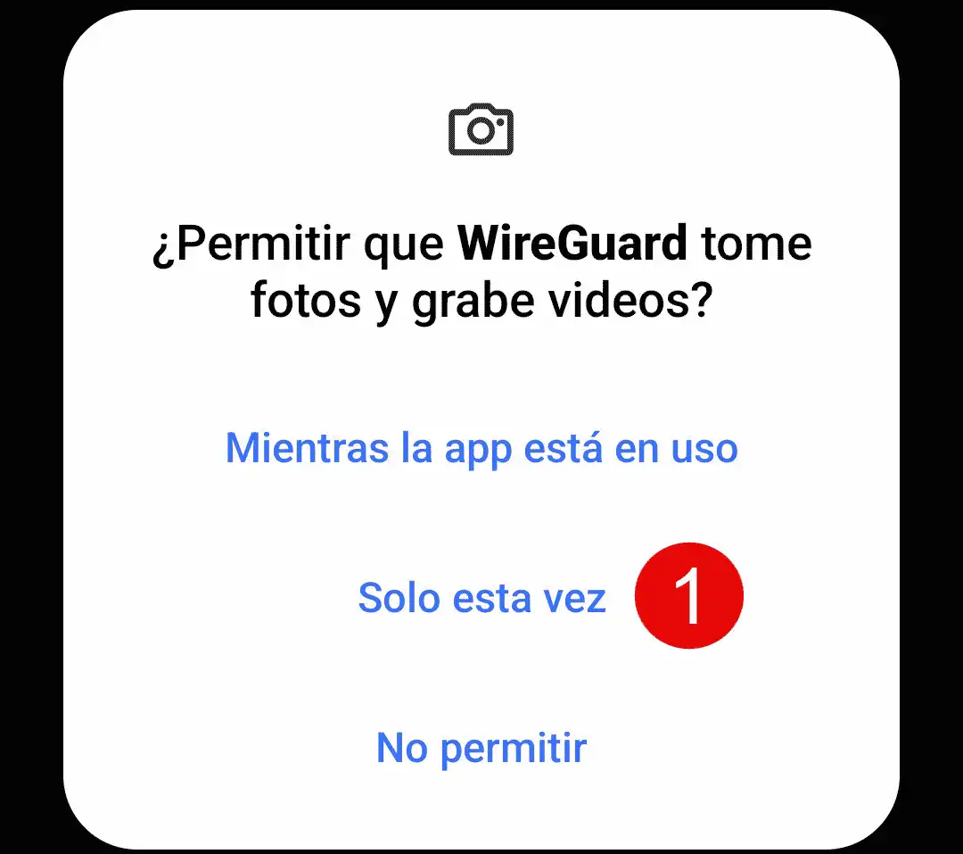 Otorgar permisos de camara